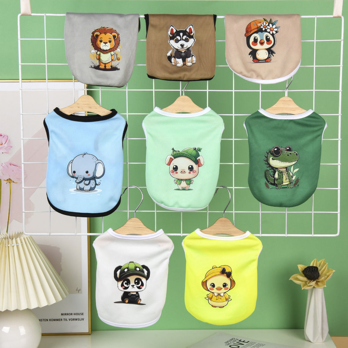 Pet clothes cute animal printed male and female general cheap cats…