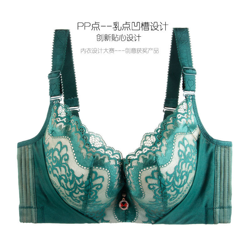 Con anillo de acero soporte de acero más tamaño ropa interior sujetador gordito chica más tamaño más taza completa push up BRA colección superior Ajuste de mama