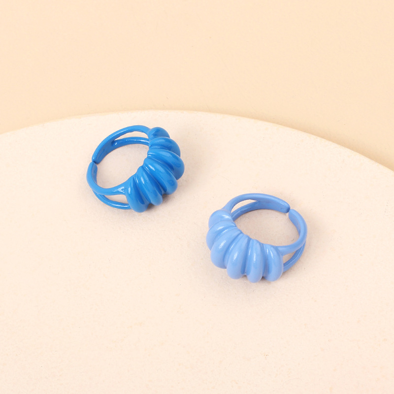 7g Weight Women'S Gender Royal Blue, Light Blue, Lake Blue, Green, Yellow Color Simple Candy Color Geometric Opening Ring Wholesale 4