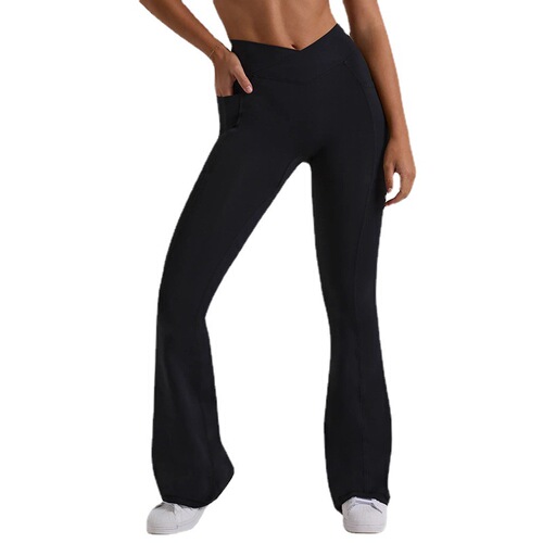 Amazon Invisible High-Waist Yoga Pants with Buttock Lifting and Abdominal Strengthening, Fitness Sports Breathable Bare-Foot Pilates Wide-Leg Yoga Pants