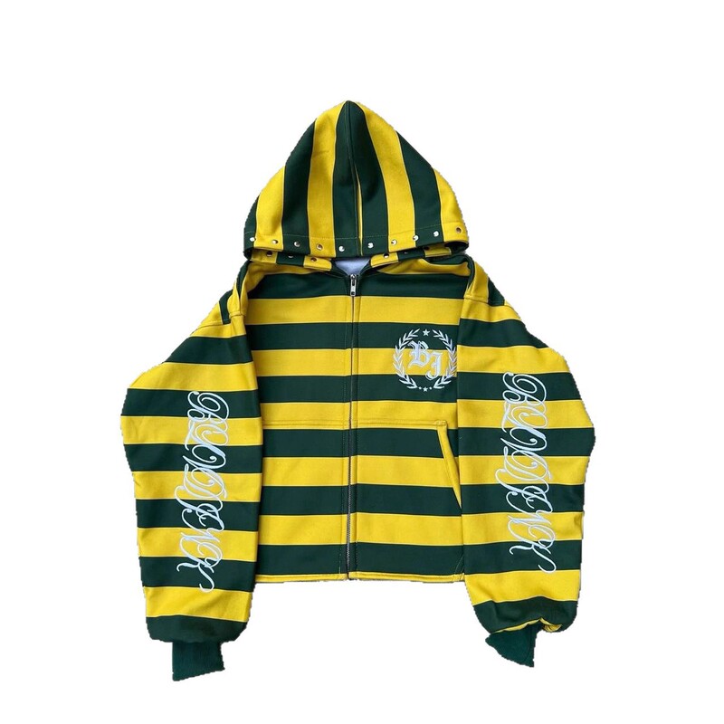 Foreign Trade New Independent Station Cross-Border Printed Loose Zipper Hoodie Men's and Women's Same Style Long-Sleeved Sweatshirt