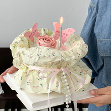 2024母亲节玫瑰印花雪梨纸花束围边蛋糕装饰妈妈节日快乐甜品插件