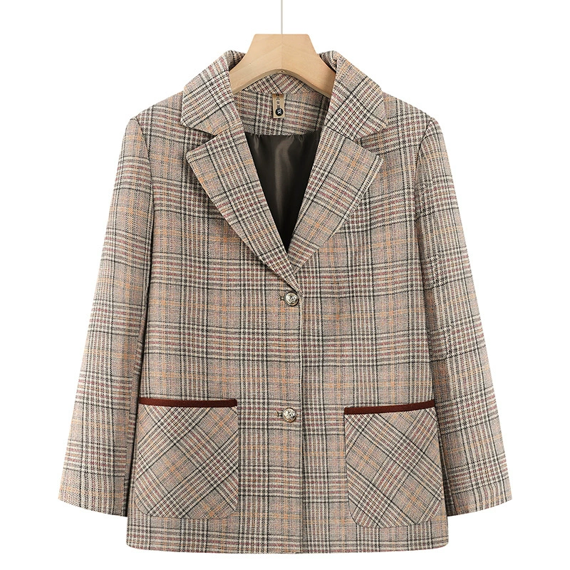 Пожилые люди весеннее платье женская клетчатая куртка 70 лет старушка 80 пожилая женщина одежда пожилая весна и осень бабушка топ