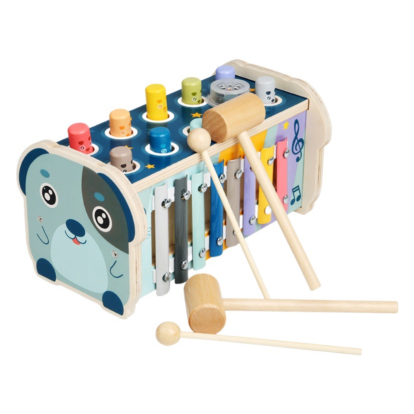 Niños multi-funcional musical animal hámster de madera niños y niñas bebé percusión pesca juguetes educativos interactivos