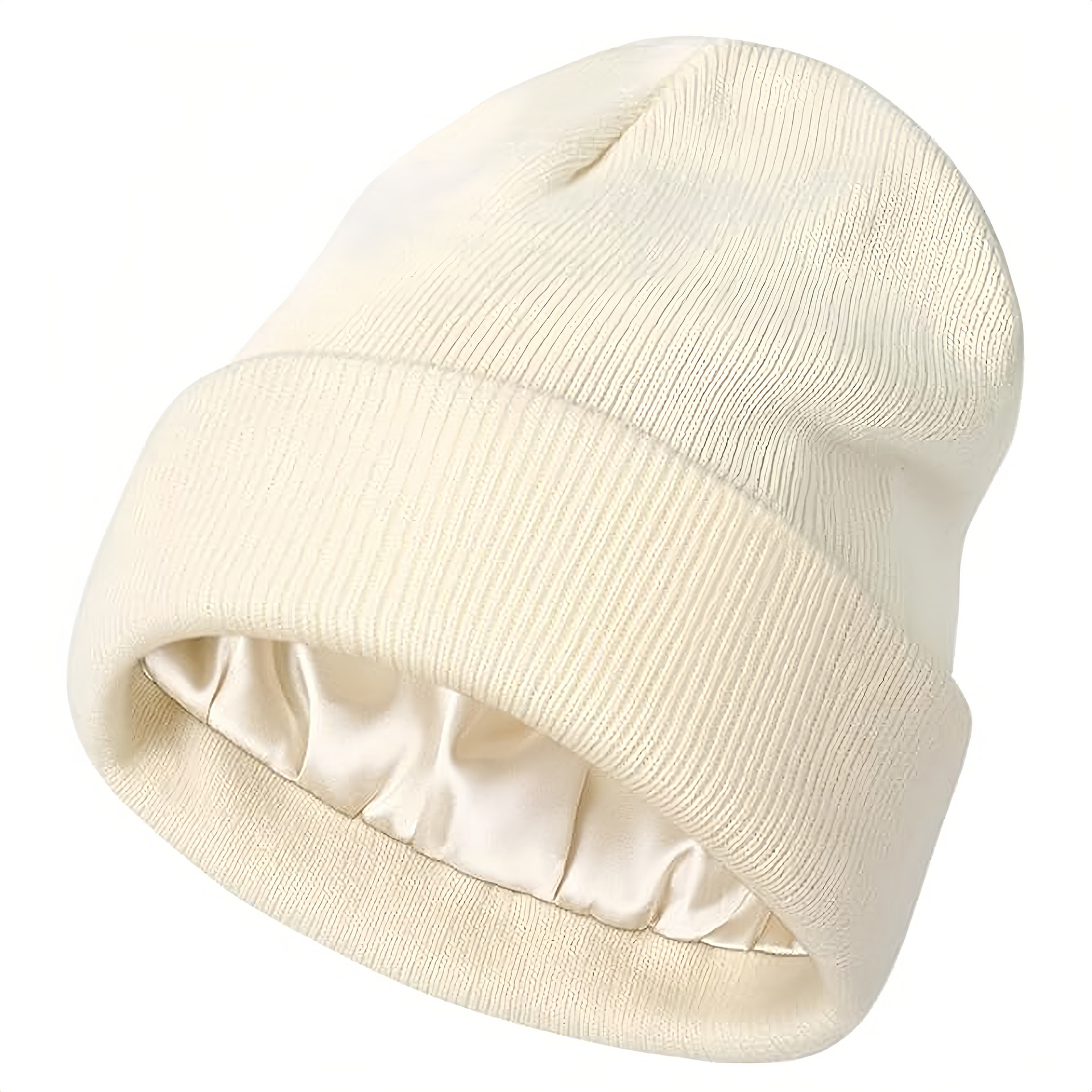 Cappello lavorato a maglia caldo in raso per protezione dei capelli da donna, stile europeo e americano, autunno inverno, nuovo, transfrontaliero_voghion.com