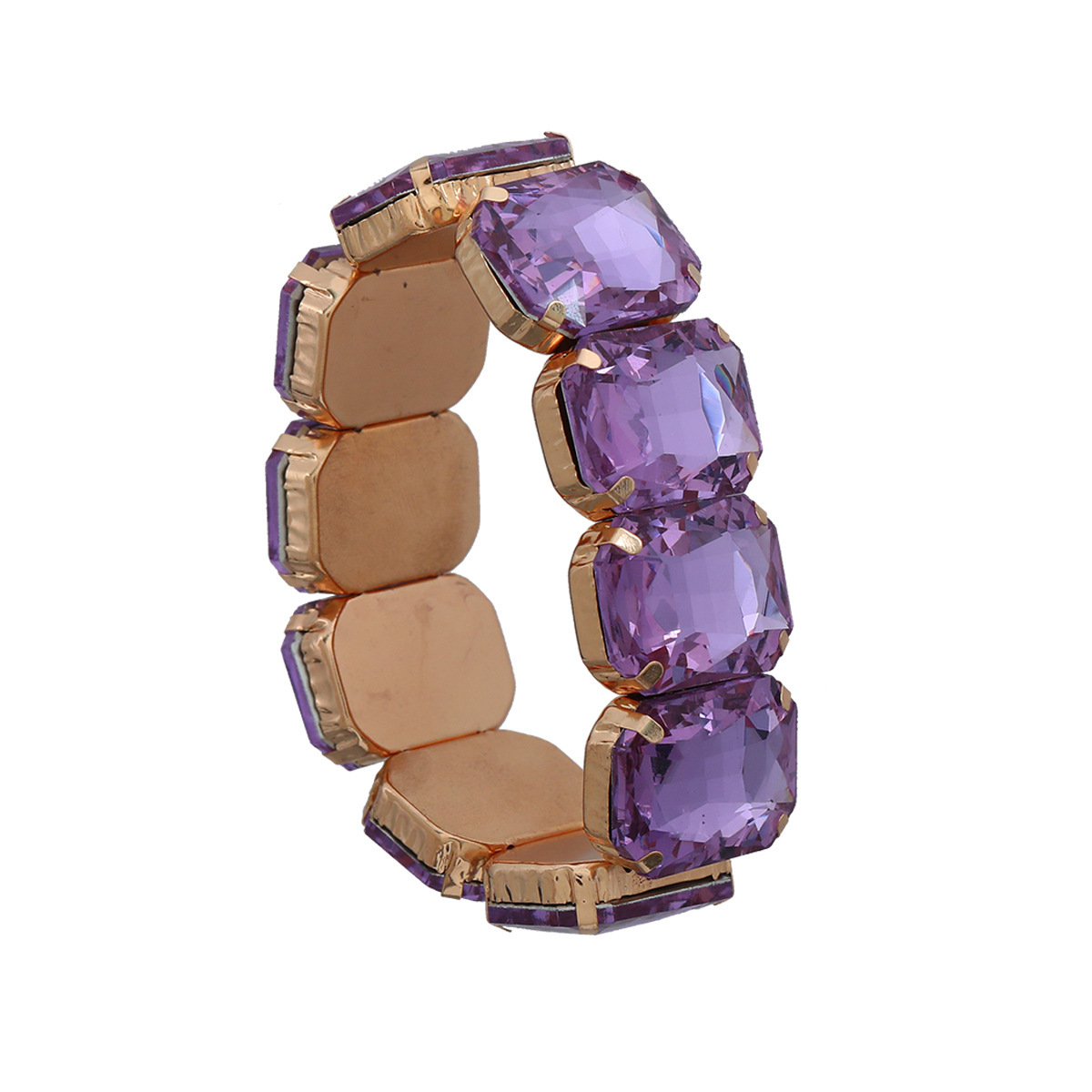 Square Pattern Women's Gender Hip-hop Square Rhinestones Alloy Wholesale Bracelets