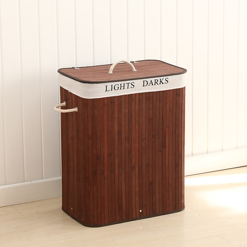 Cesta cuadrada con tapa para ropa sucia – tejida a mano, multifunción, para hogar, venta al por mayor