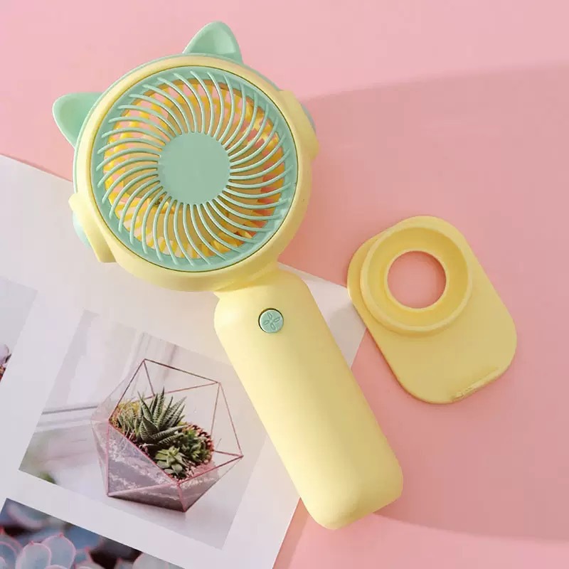 Mini ventilador portátil de color macarron con base, carga usb, pequeño ventilador de escritorio portátil regalo de verano image 20