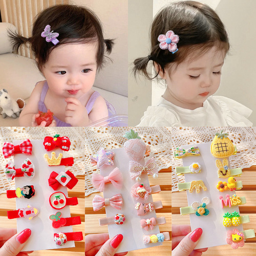 Cute Children's Butterfly Bow Hair Clip for Girls, Baby, Ears, Head Accessory, BB Hair Clip, Fringe Edge Clip, Fruit Hairpin Decor