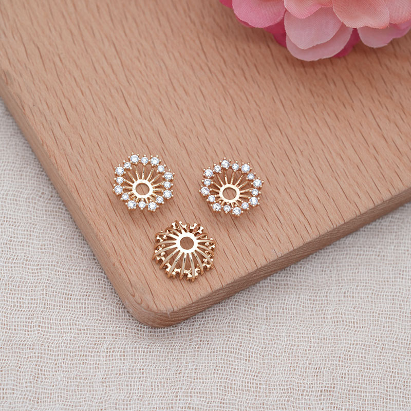 10 ミリメートル電気メッキ色保持ジルコン花の芯花の芯フラワートレイ diy イヤリングヘアピンタッセルジュエリーアクセサリー材料|undefined