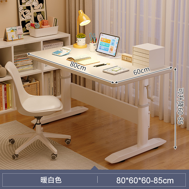 Mesa de elevación mesa de aprendizaje para niños estudiantes de escritorio de madera sólida en el hogar estudiantes de secundaria y secundaria escritorio de computadora estante integrado