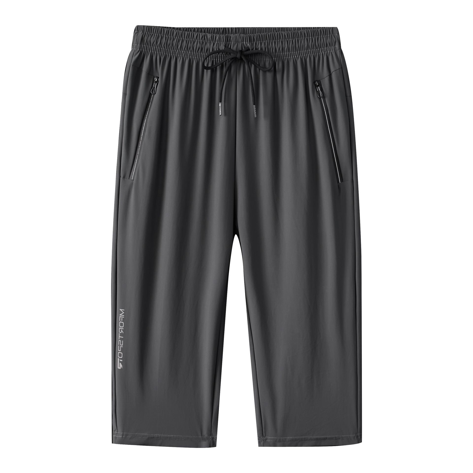 Verano de los Hombres Nuevo hielo seda aire acondicionado recortado pantalones casuales más tamaño mediados cintura pantalones moda de secado rápido recortada pantalones al por mayor