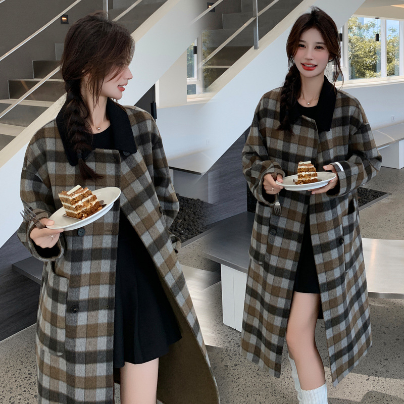 Double-sided cashmere long winter woolen woolen coat