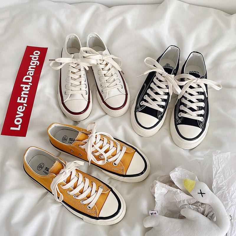 2024 canvas women's spring new low top student white board 1970s versatile casual shoes trend_voghion.com
