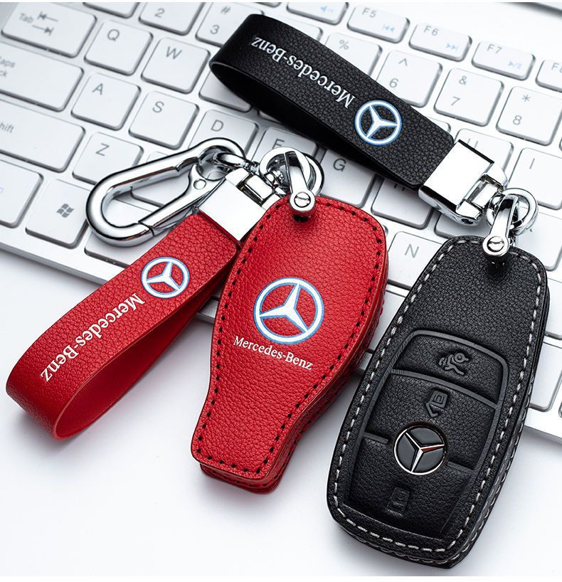 20 Mercedes-Benz E-Class C- Class Key Cover e300l/c200l/c260l/a200l Leather glc260l Car Bag Buckle