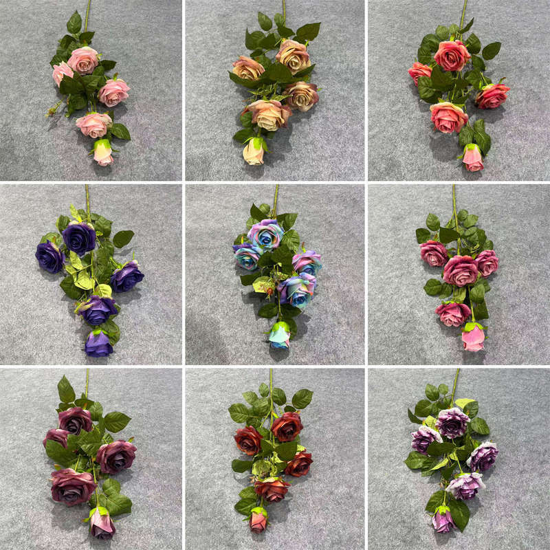 Wedding Artificial Flowers 3D Printed Roses Trendy Background Flower Wall Wedding Hall Decoration Home Creative Flower Arrangement Display Wedding Artificial Flowers 3D Printed Roses Trendy Background Flower Wall Wedding Hall Decoration Home Creative Flower Arrangement Display