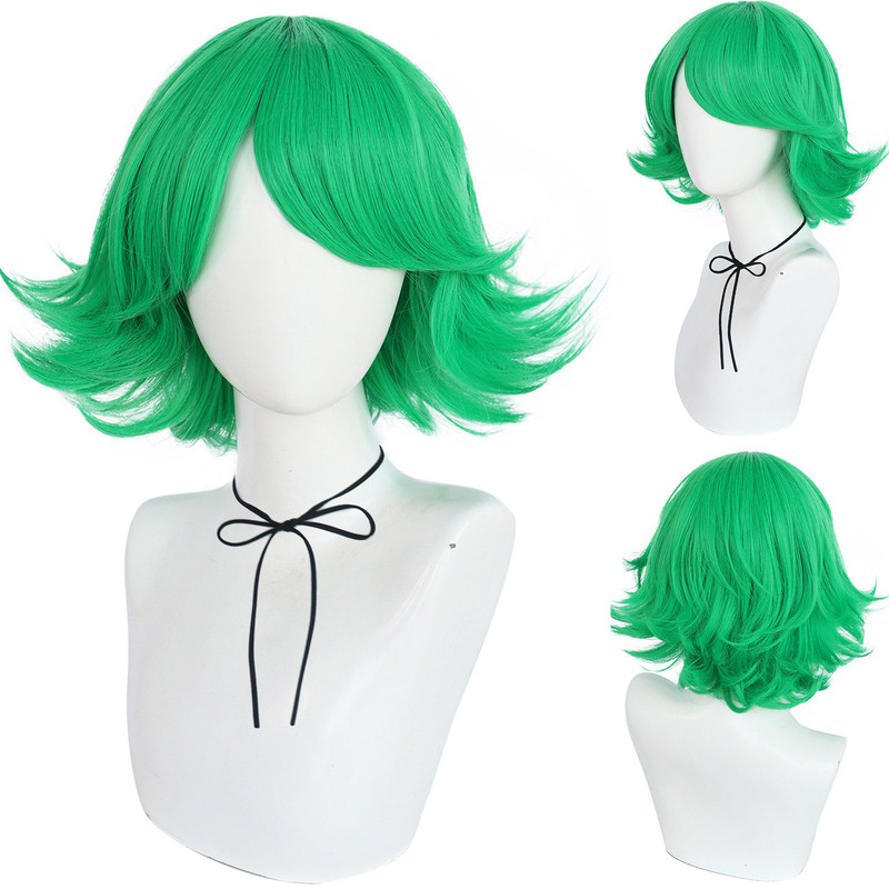 Cos Wig One Punch Superman/One Hit Male Trembling Tornado Green Anti-warped Volume One-Punch Man
