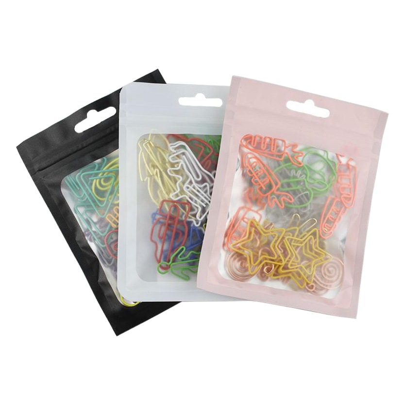 Los clips de papel de color de Venta caliente transfronteriza se adaptan a clips de papel creativos de forma especial clips de papel bolsa ciega 30 paquetes de Oficina Creativa