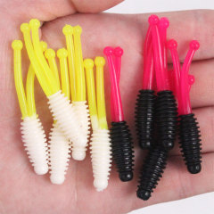 Wholesale 5cm Bi-color Double-Tailed Grub with Screw, 1.1g Lure Soft Bait—Ideal for Bass, Mandarin Fish, and Catfish Faux Lures