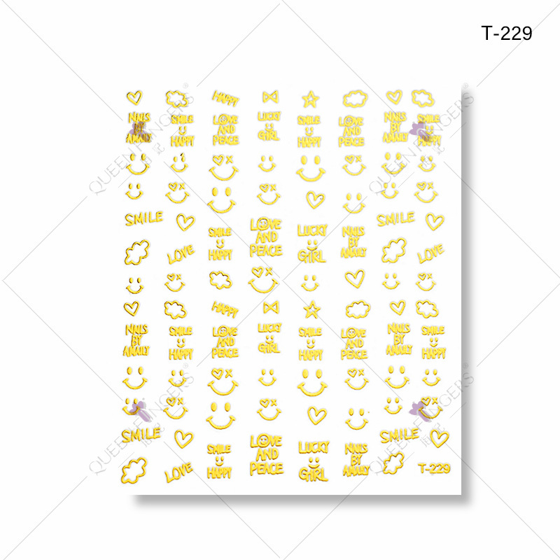 Dedo bowknot diamante bronceado DIY pasta de uñas gato línea geométrica buey Año Nuevo serie manicura pegatinas