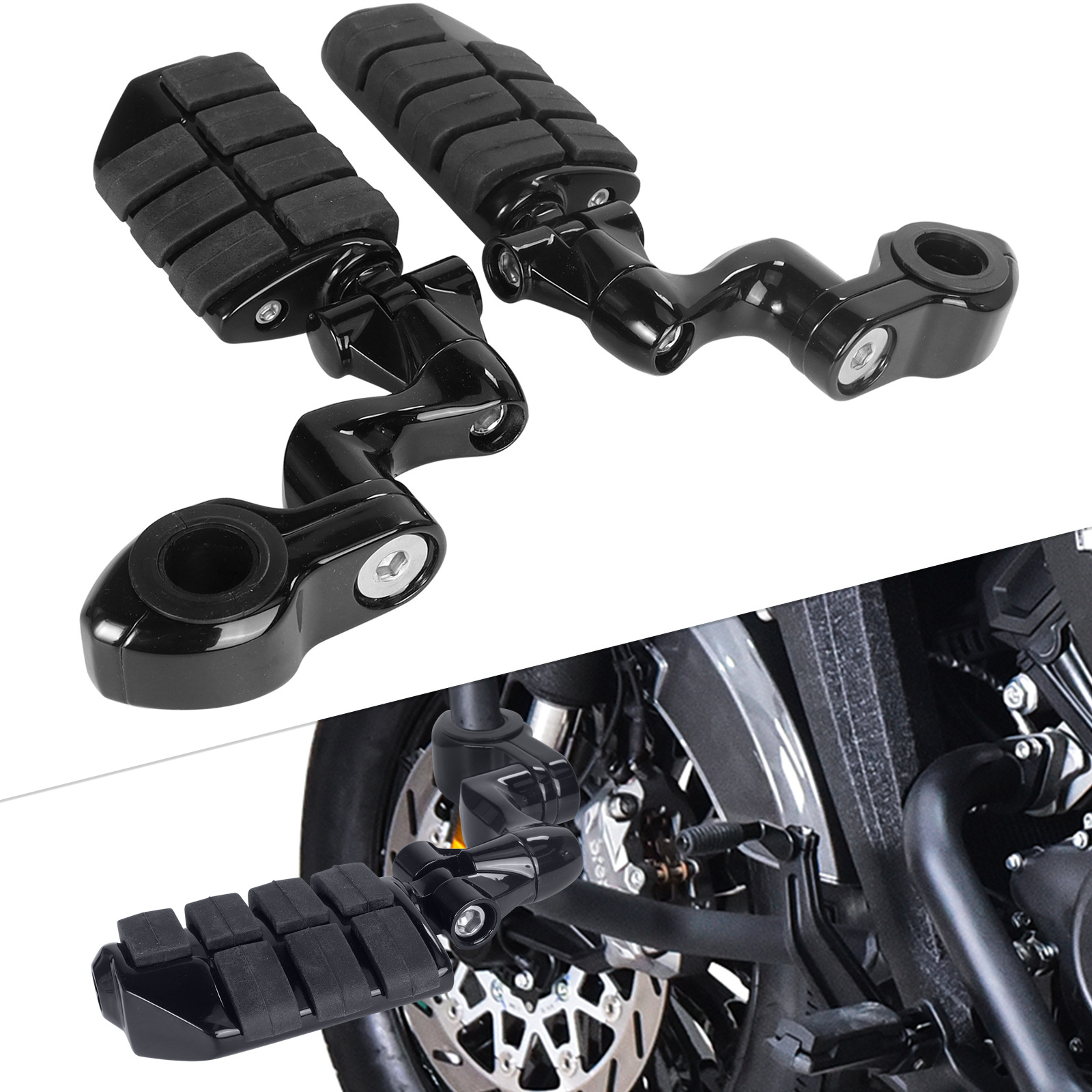 Suitable for Harley Road King Street Glide Modified Aluminum Alloy Footrests Motorcycle Modification Parts