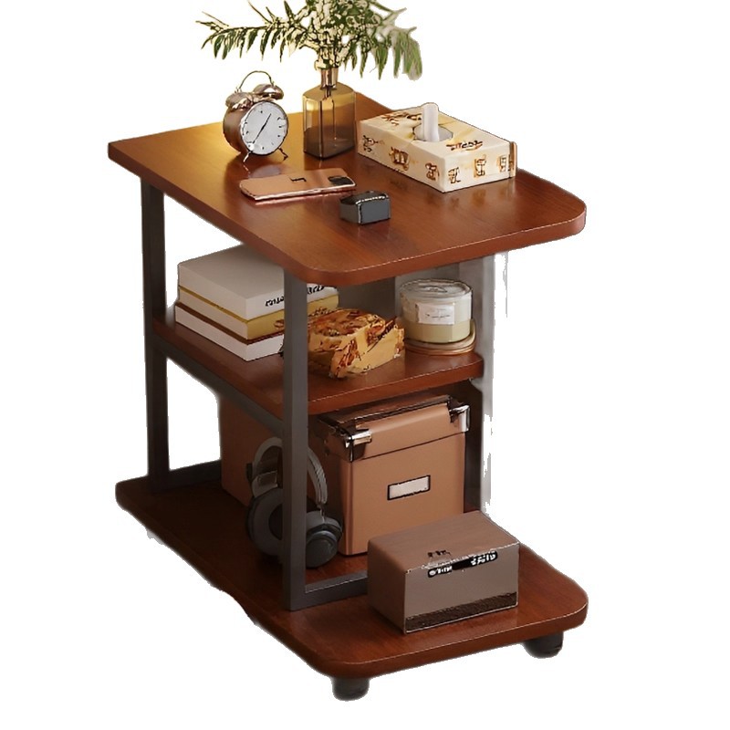 Estante de cabecera de cama móvil pequeño estante de almacenamiento creativo de dormitorio mesas de té mesas caseras mesas de cabecera