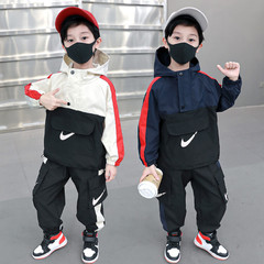 Children's Caped Down Jacket Set 2023 Spring and Autumn New Arrival Kids Sports Two-Piece Set for Young Children Foreign Trade Children's Clothing