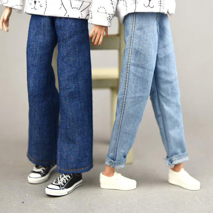 30cm Doll Clothes for 1/6 Bjd, Plus-Size Doll, Supermodel Ob, Ke'Er, Xinyi, Carrot Pants, Wide-Leg Pants, Jeans