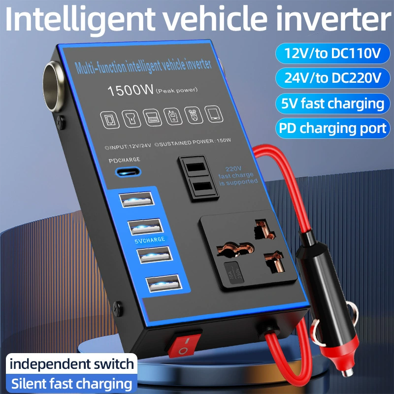 Автомобильный инвертор 12V24V универсальный к 220V грузовик розетка автомобильный интеллектуальный зарядный инвертор