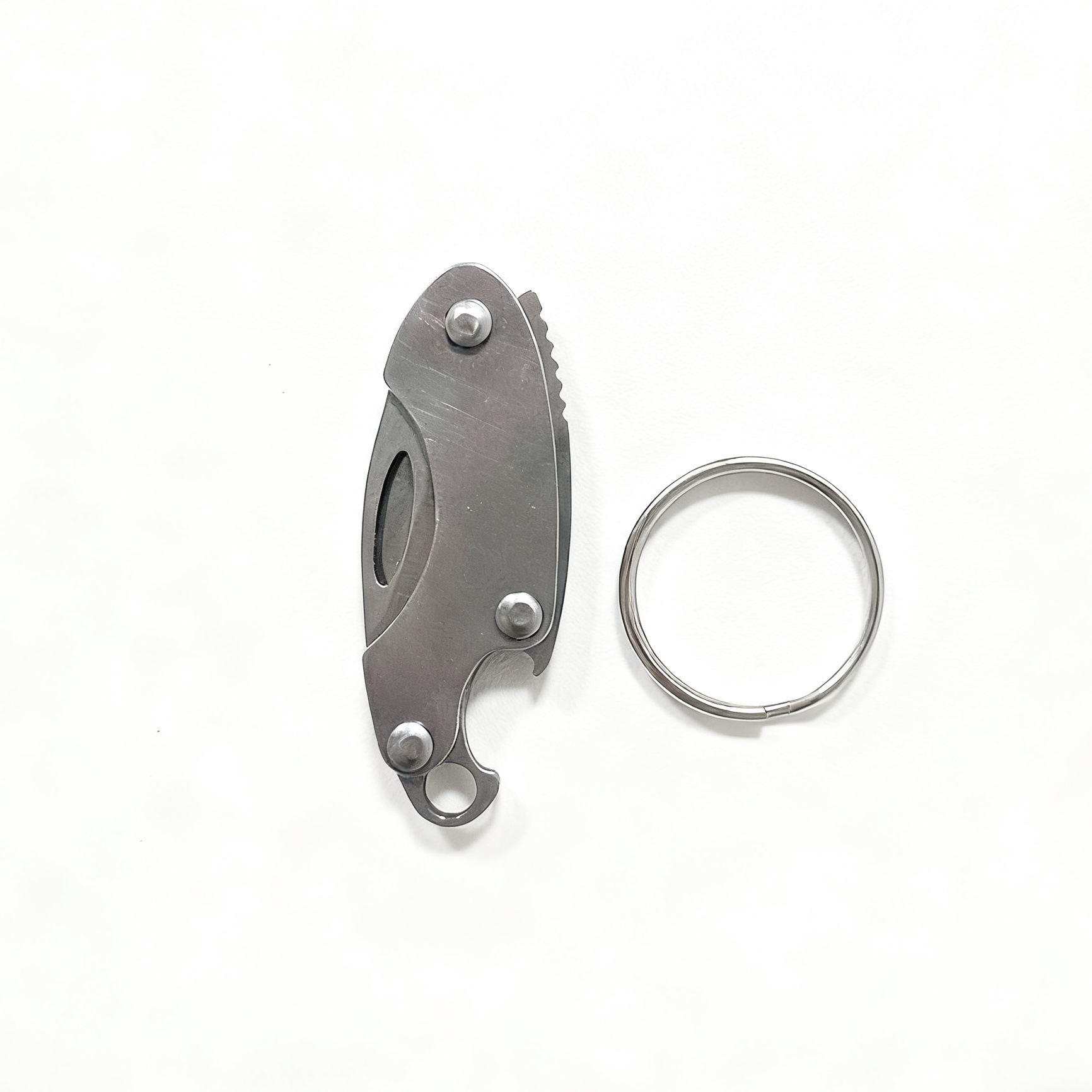 Mini Stainless Steel Folding Knife With Bottle Portable Keychain Pendant, Package Opener, Sharp_voghion.com