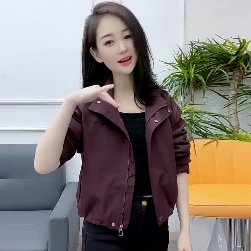 休闲春秋季百塔外套女2025年新款宽松冲锋衣大码夹克短款立领上衣|undefined