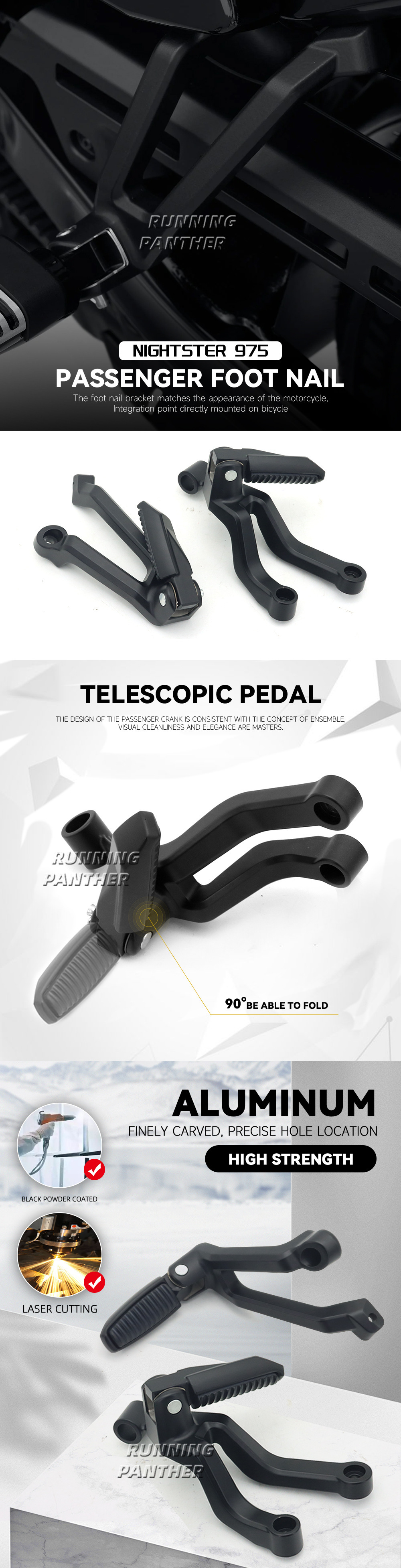 Suitable for Harley Nighter 975 RH975 motorcycle accessories rear passenger foot nail pedal bracket