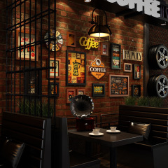 High Molecular KF02 Retro Creative Cafe Decorative Painting Leisure Area Wall Decor Set Photo Frame Accessory Photo Wall