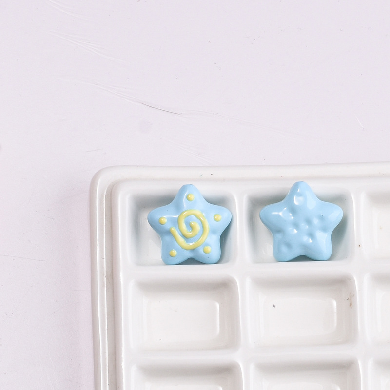 亚克力烤漆手绘鱼饼五角星通孔串珠手工DIY手机链钥匙扣包挂材料|undefined