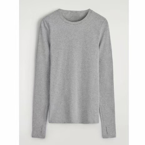 In-Stock Cs Women's Slim-Fit Round Neck Long-Sleeve Fingerhole Base T-Shirt 1028327040 Autumn 1028327038