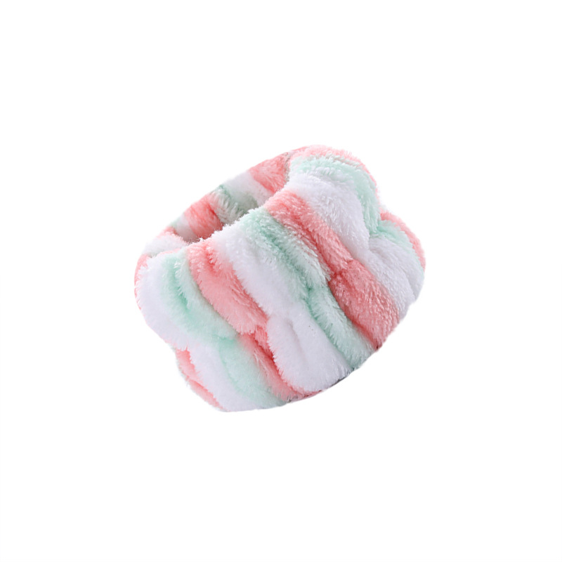 Europa y América transfronteriza Amazon de felpa de color sólido lavado de cara correa de muñeca deportes pulsera banda de pelo impermeable lavado de manos pulsera