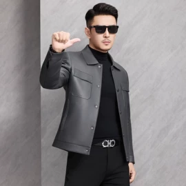 男式真皮皮衣;男式皮草