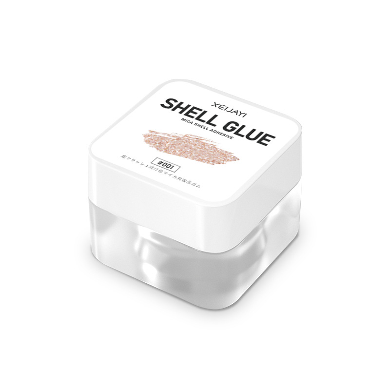 2023 nuevo hielo de verano transparente Internet celebridad estilo Mica Shell pegamento manicura grandes lentejuelas esmalte de uñas pegamento