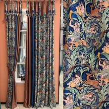 森林之語廠家美式復古窗簾成品棉麻3d數碼印花客廳名宿窗簾布