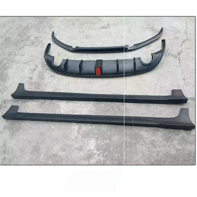 Side Skirts with Lights, Rear Lip, Big Surrounded - 4-piece-set-without-paint-with-brake-lights