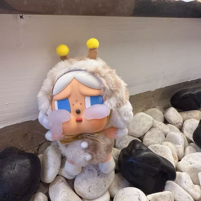 新款跨境哭娃crybaby盲盒眼泪工厂挂件豹豹猫搪胶脸毛绒公仔挂件|undefined