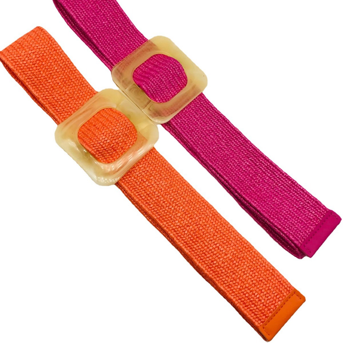 Elastic straw woven retro universal waist belt