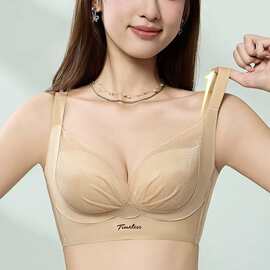 婷婷502#轻奢时尚细闪网纱34-38中厚B杯聚拢精致四排扣文胸批发特