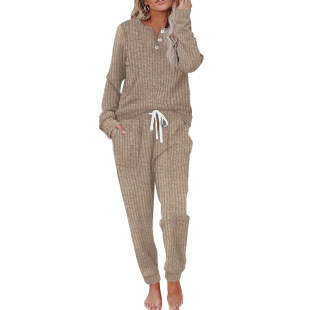 in stock 2024 European and American New Two-piece Women's Casual Pocket suit Buckle Sports Shirt and Pants Sports suit