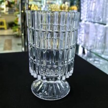 批發歐式復古水晶玻璃花瓶 透明高腳水培插花瓶 家居裝飾花器擺件