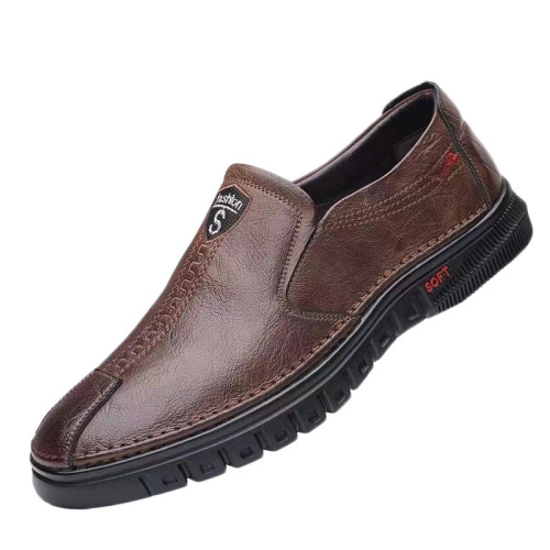 Factory Direct Sales [ New Style] Men's Casual Leather Shoes Men's Shoes Casual Shoes Slip-On Soft Sole Soft Surface