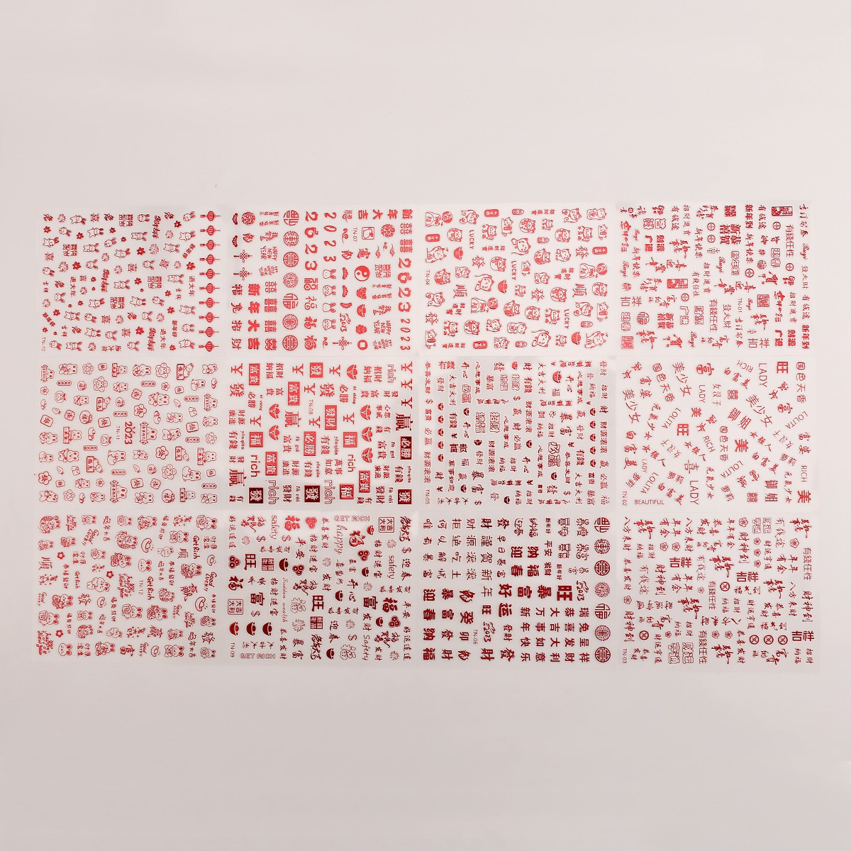 G27 레드 네일아트 스티커 1세트(12매)