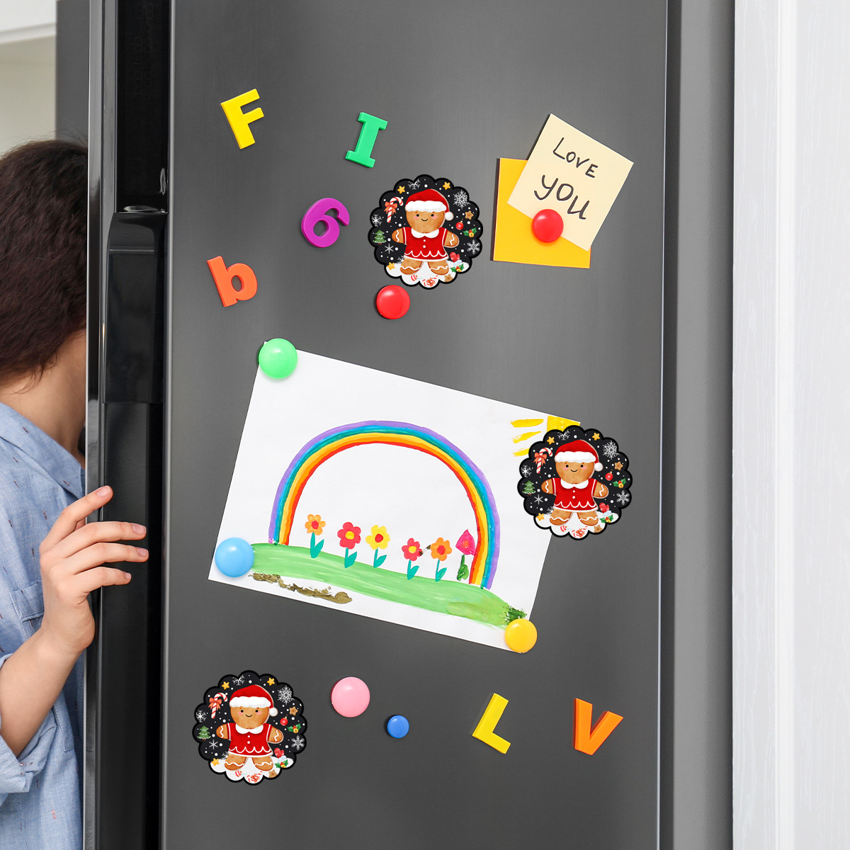 Christmas Gingerbread Man Refrigerator And Computer Wall Sticker_voghion.com