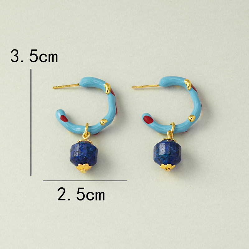 1 Pair Retro Waves Copper Drop Earrings display picture 1