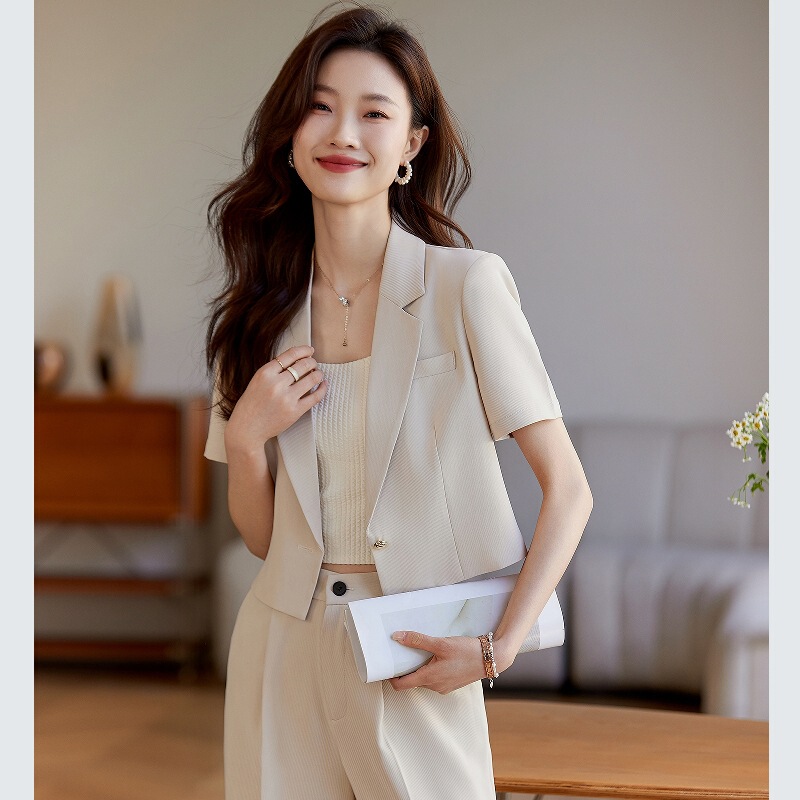 Professional Suit suit Women's Summer Thin 2025 New High Sense Short Short Sleeve Suit Jacket